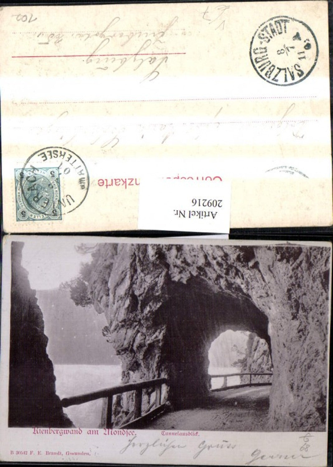 209216,Kienbergwand am Mondsee See Tunnelausblick Straßenansicht pub Brandt 30512