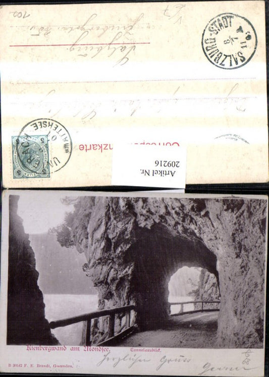 209216,Kienbergwand am Mondsee See Tunnelausblick Straßenansicht pub Brandt 30512