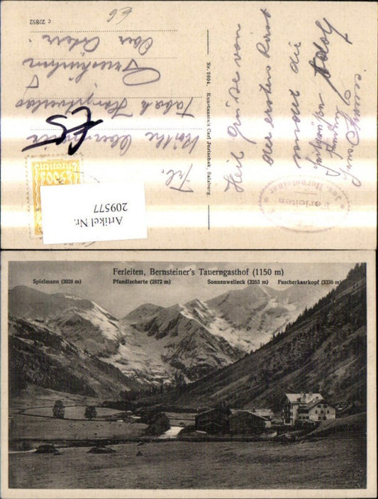 209577,Ferleiten Bernsteiners Tauerngasthof m. Spielmann Pfandlscharte Sonnenwelleck Fuscherkaarkopf