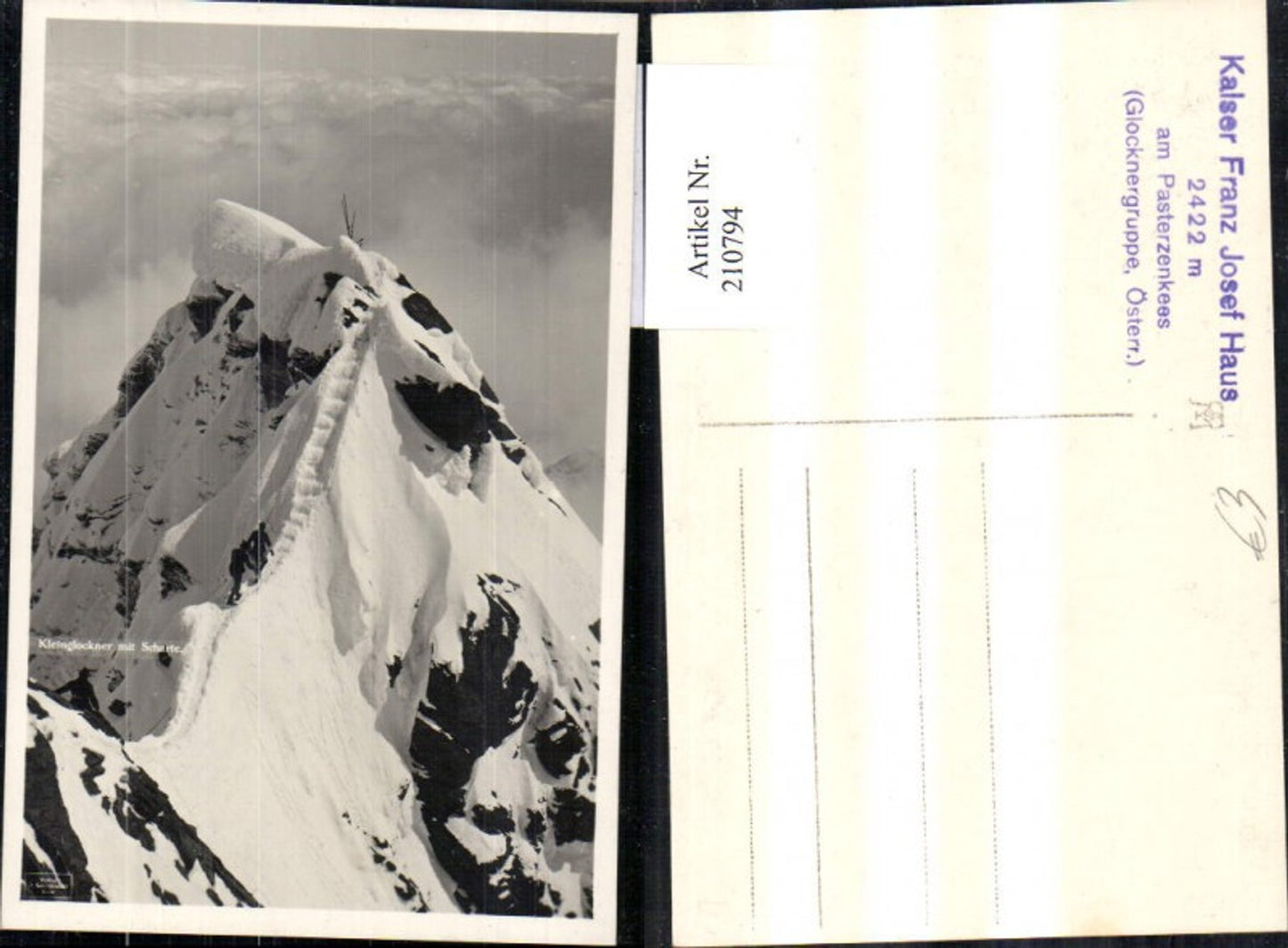 210794,Kleinglockner m. Scharte Gipfelansicht Pasterzenkees Karls am Großglockner Heiligenblut