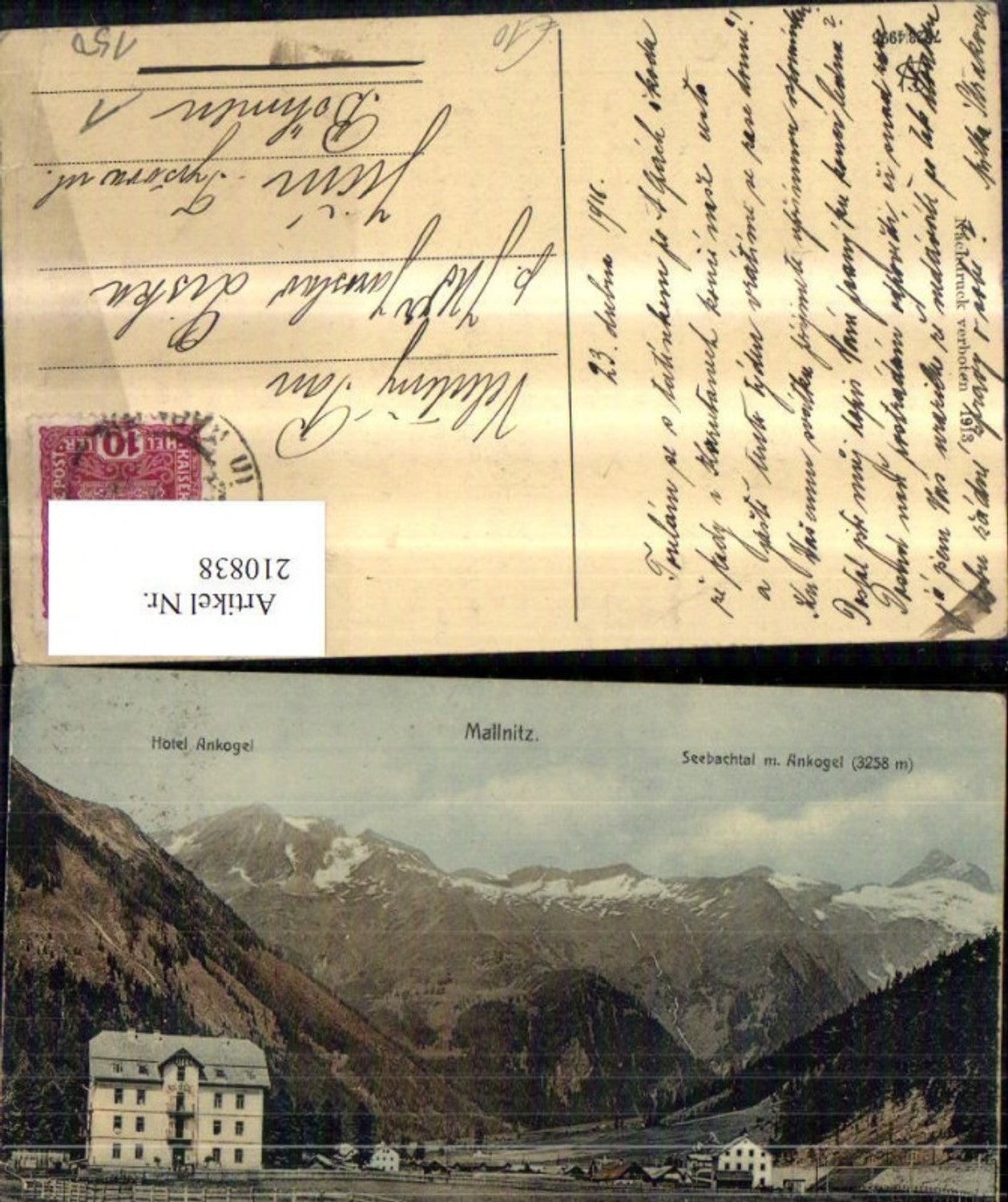 210838,Mallnitz m. Seebachtal m. Ankogel Hotel Ankogel