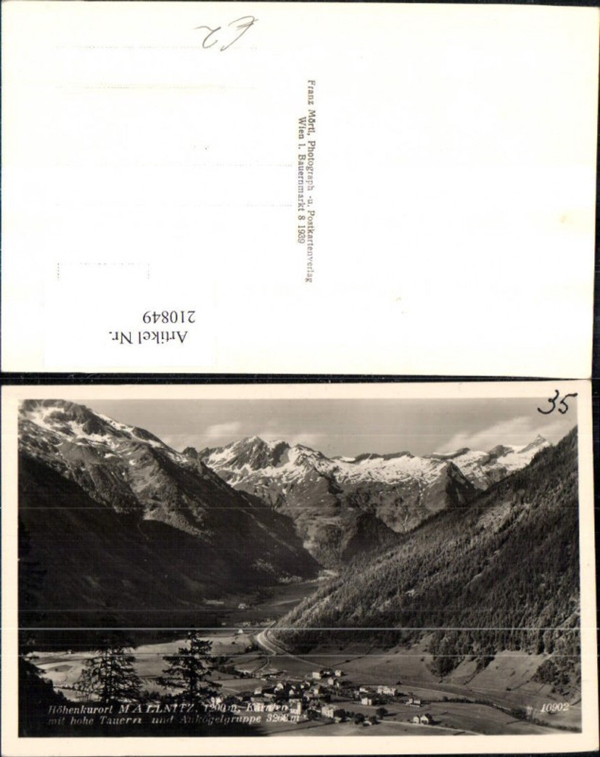 210849,Mallnitz m. Hohen Tauern u. Ankogelgruppe
