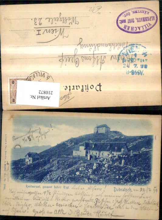 210872,Villach Dobratsch Restaurant genannt österr. Rigi