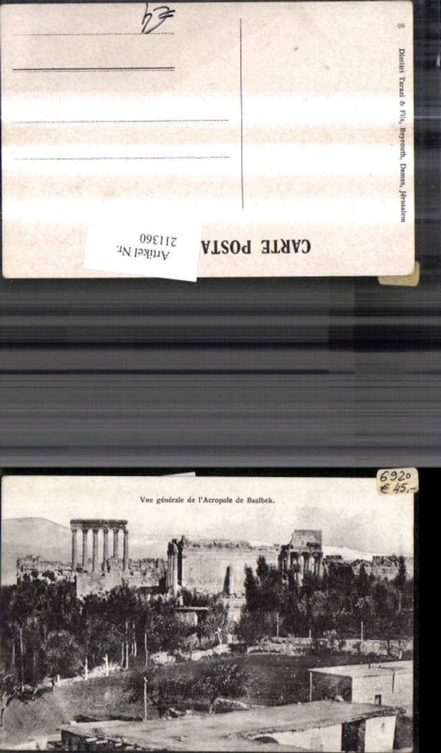 211360,Libanon Vue generale de l'Acropole de Baalbek