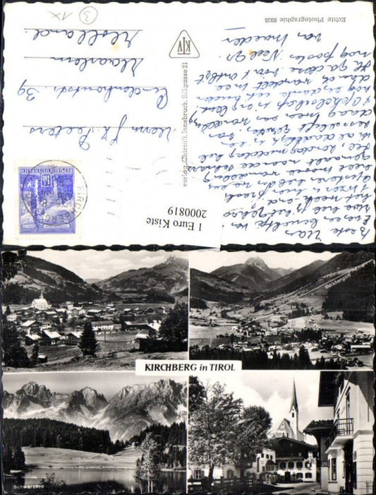 2000819,Kirchberg i. Tirol Totale Straßenansicht Kirche Schwarzsee Mehrbildkart