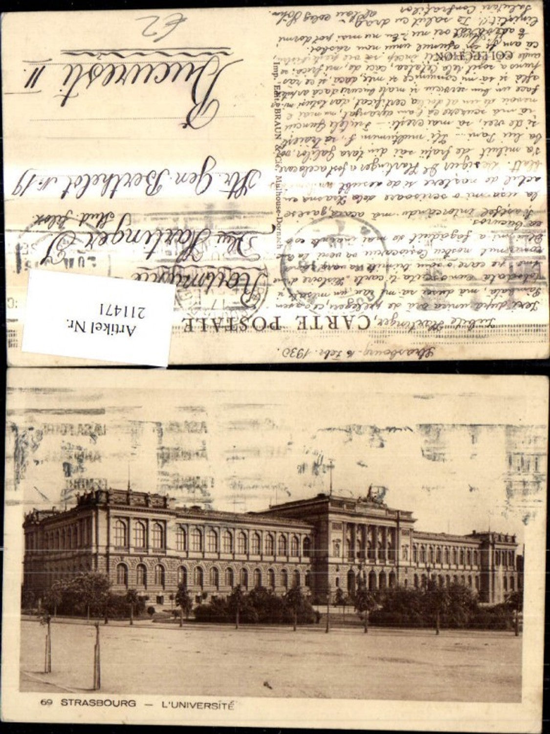 211471,Straßburg Strasbourg L Universite Universität