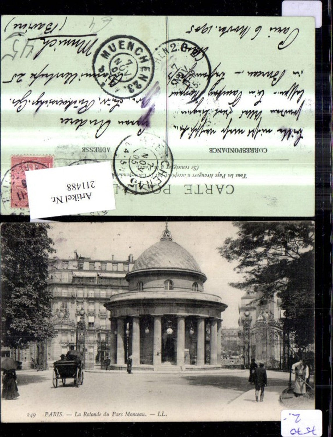 211488,Paris La Rotunde du Parc Monceau Kutsche