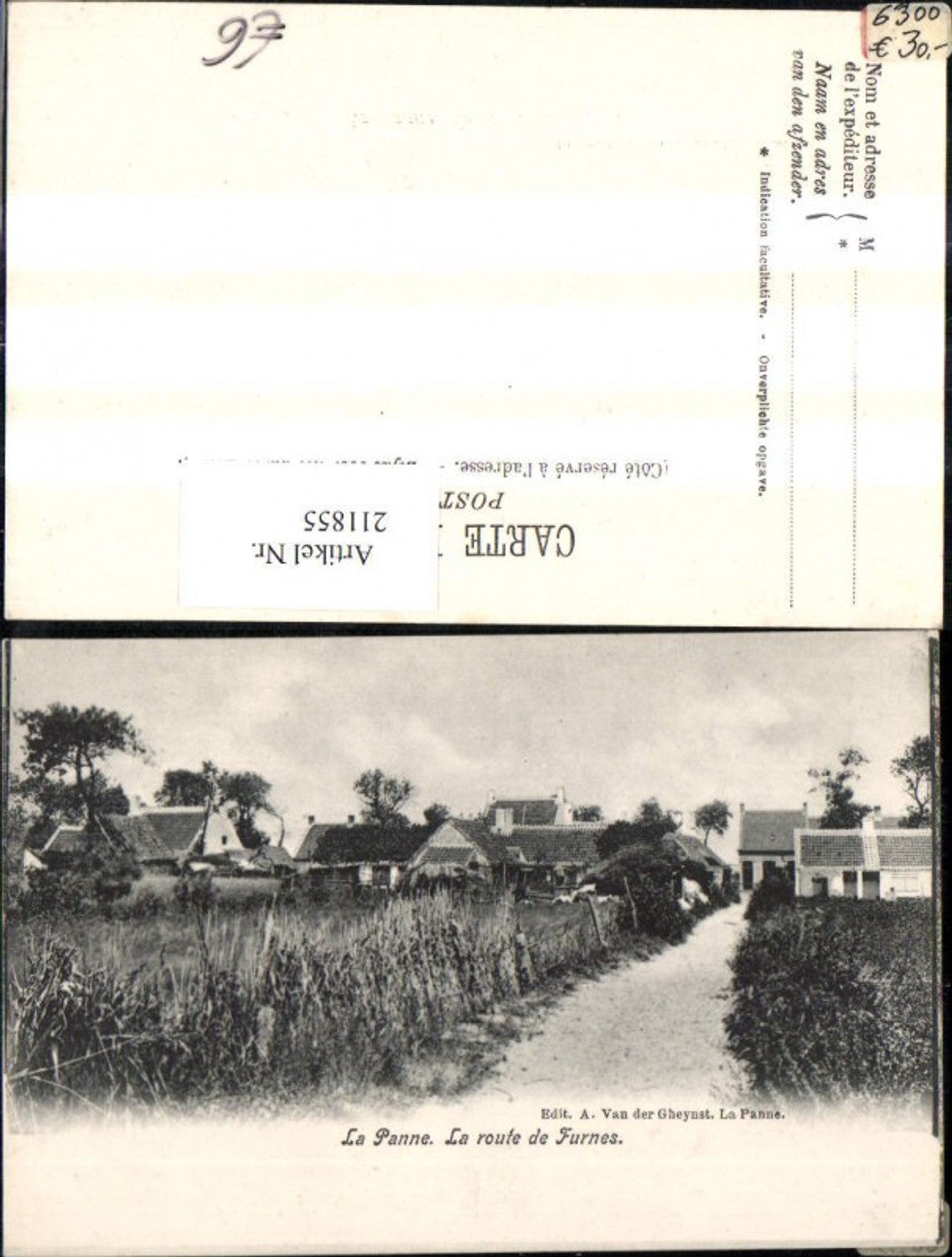 211855,La Panne La route de Furnes Straßenansicht