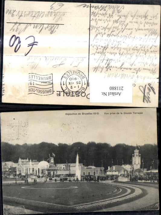 211880,Exposition de Bruxelles 1910 Vue prise de la Grande Terrasse