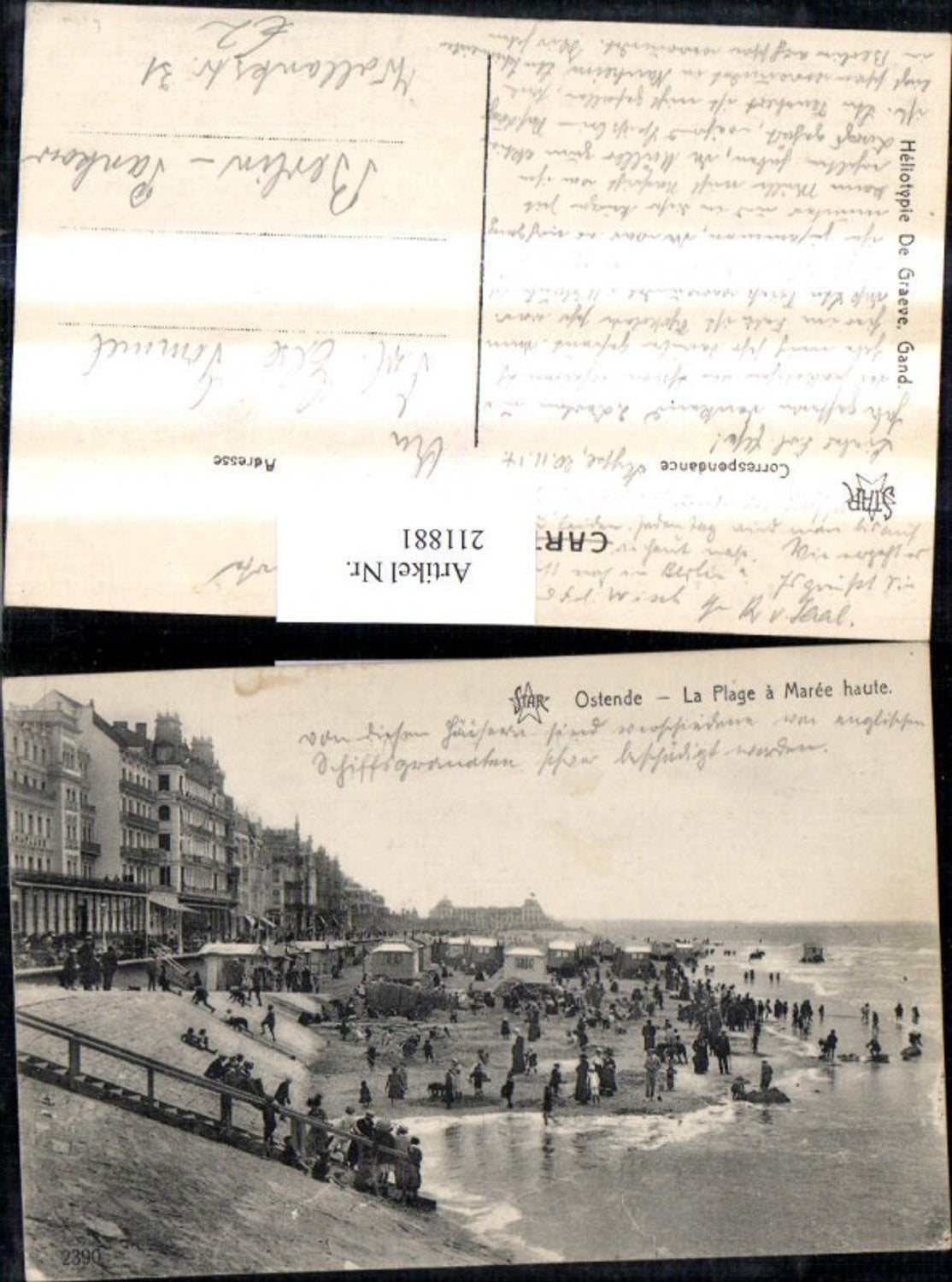 211881,Ostend La Plage a Maree haute beach