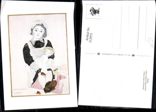 212973, SOS Children's Village 5/98 EL Drawing by Elmar Peintner Sitting doll with small doll