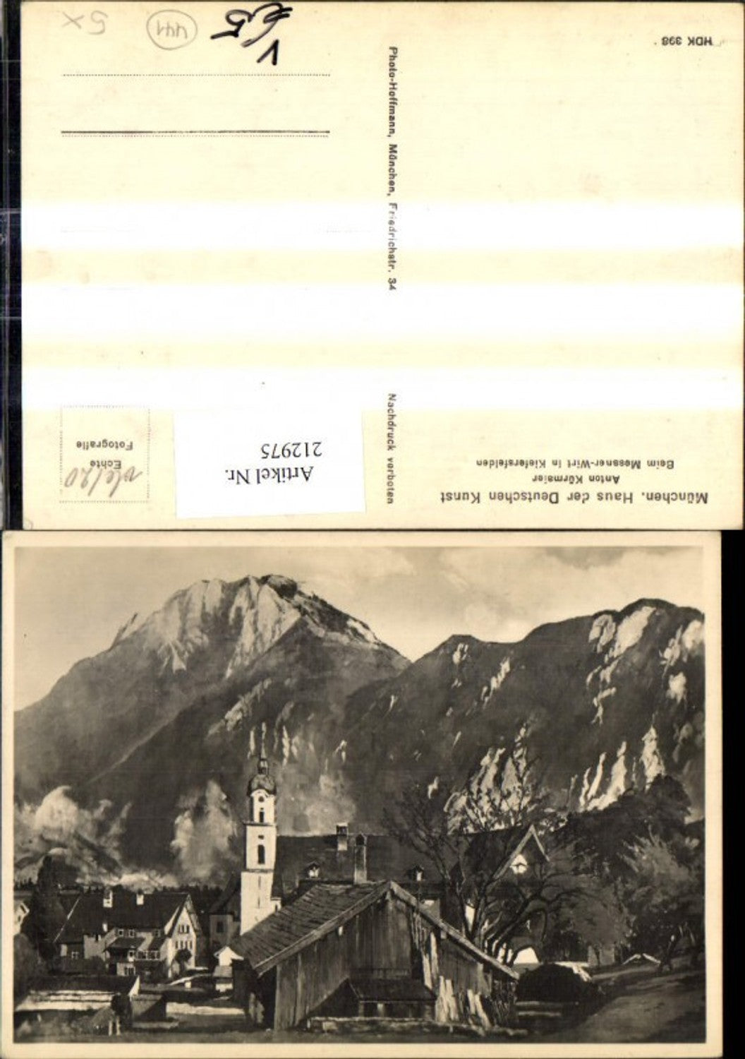 212975,Haus der Deutschen Kunst 398 Anton Kürmaier Beim Messner Wirt i. Kiefersfelden