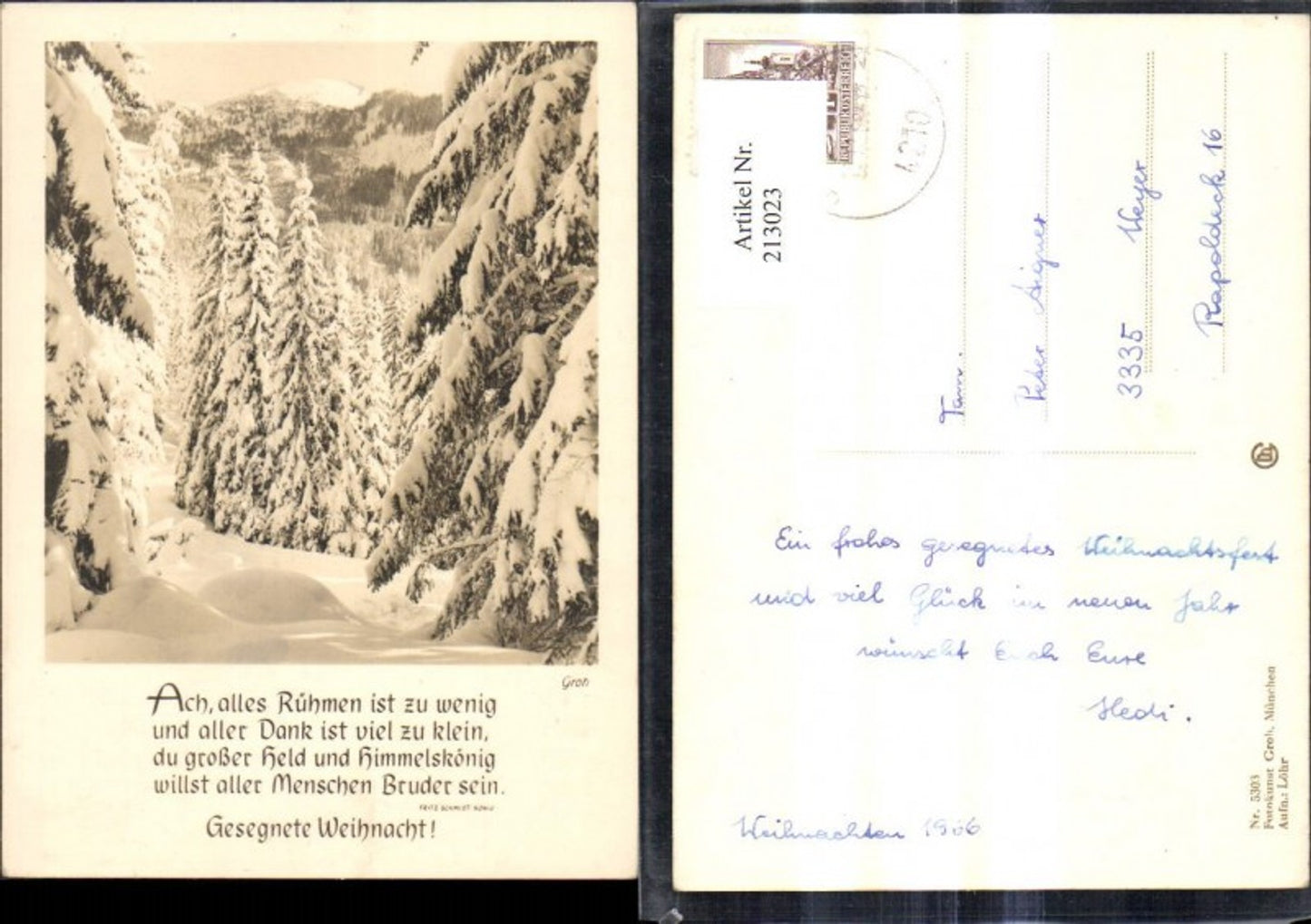 213023,Fotokunst Groh 5303 Winterlandschaft Weihnachten Spruch Text v. Fritz Schmidt-König