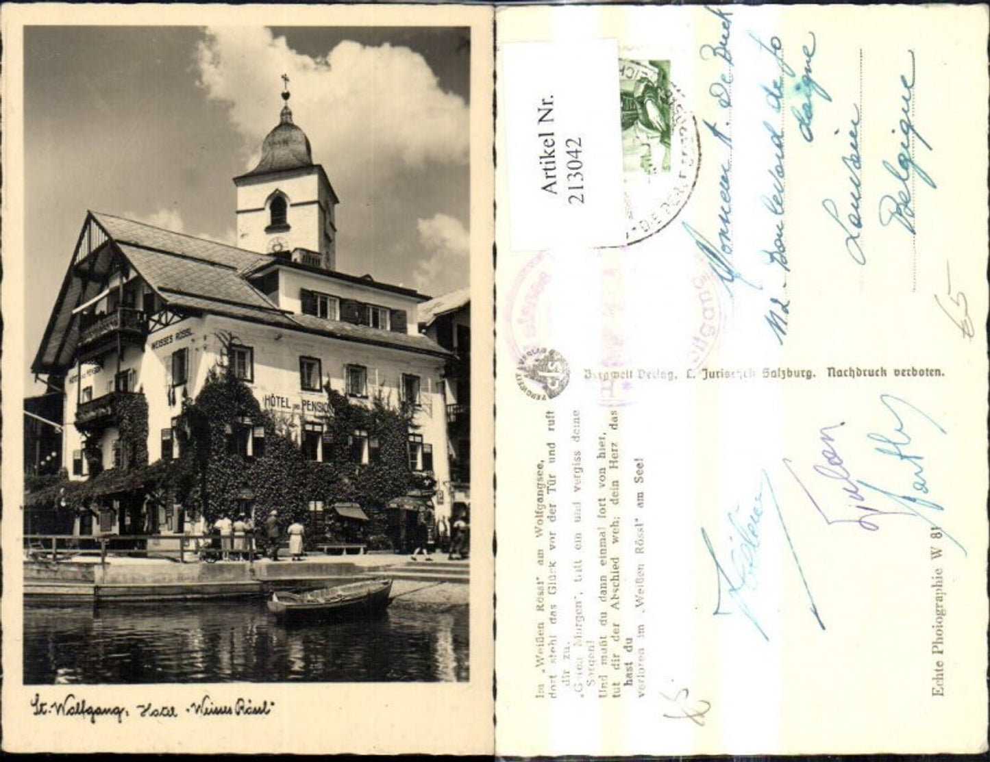 213042,Foto Ak St Wolfgang a. Wolfgangsee Hotel Weisses Rössl Boot