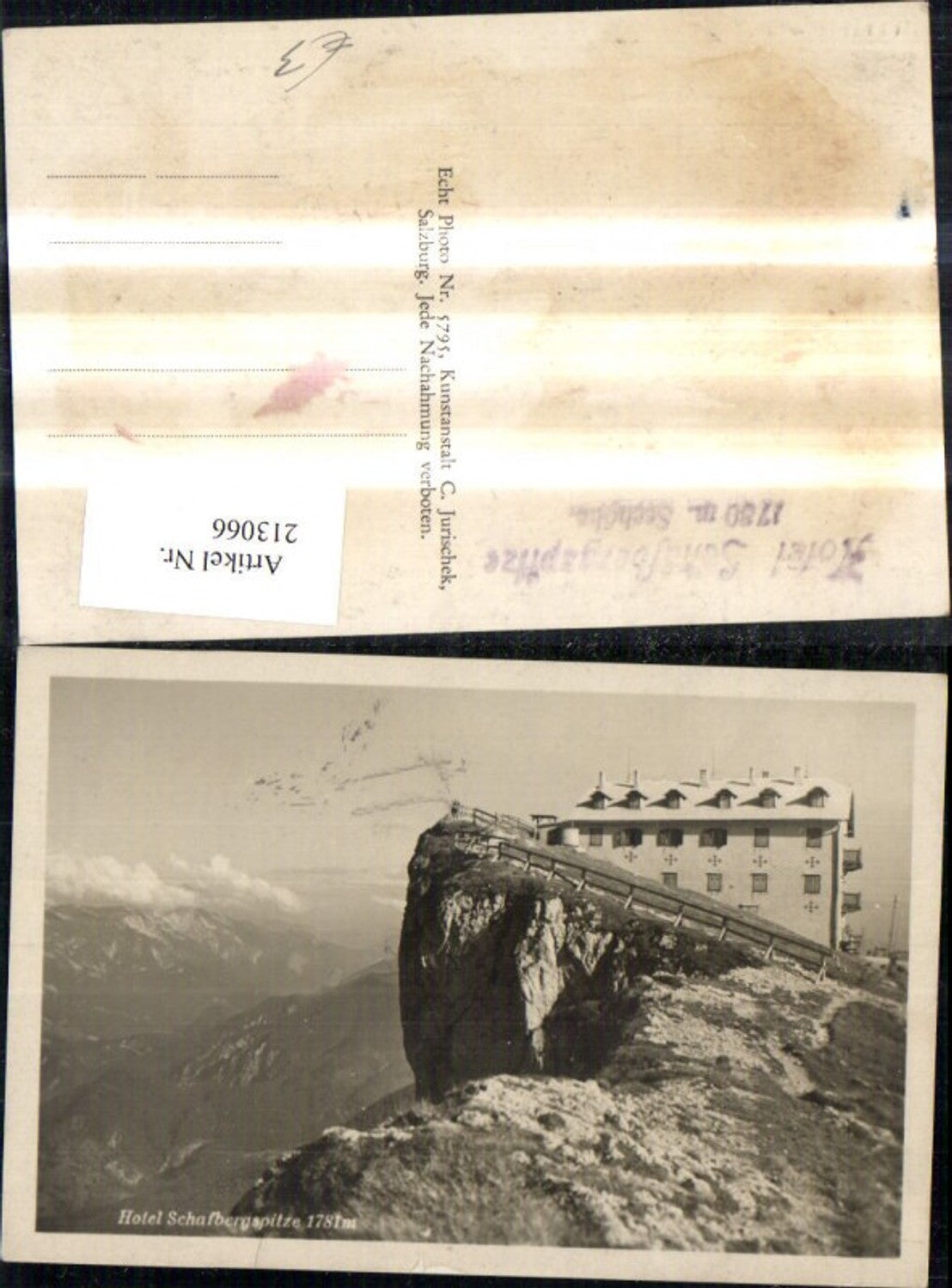 213066,Foto Ak Schafberg Spitze m. Hotel b. St Wolfgang a. Wolfgangsee