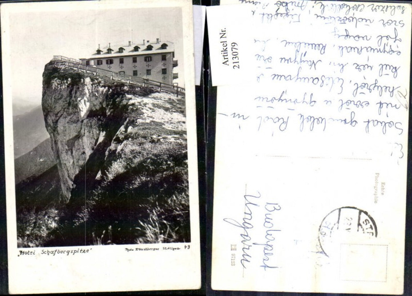 213079,Foto Ak Schafberg Spitze m. Hotel b. St Wolfgang a. Wolfgangsee