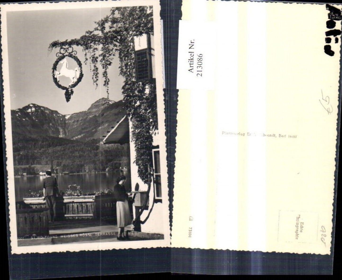 213086,Foto Ak St Wolfgang a. Wolfgangsee Hotel Weisses Rössl Terrasse m. Personen