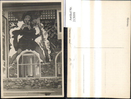 213099,Grünau i. Almtal Ansicht Gebäude m. Malerei Fassade