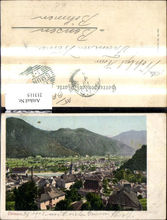 213115,Ebensee Teilansicht pub Photochromiekarte 445