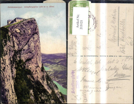 213121,Schafberg Spitze m. Hotel b. St Wolfgang a. Wolfgangsee pub F. E. Brandt 221