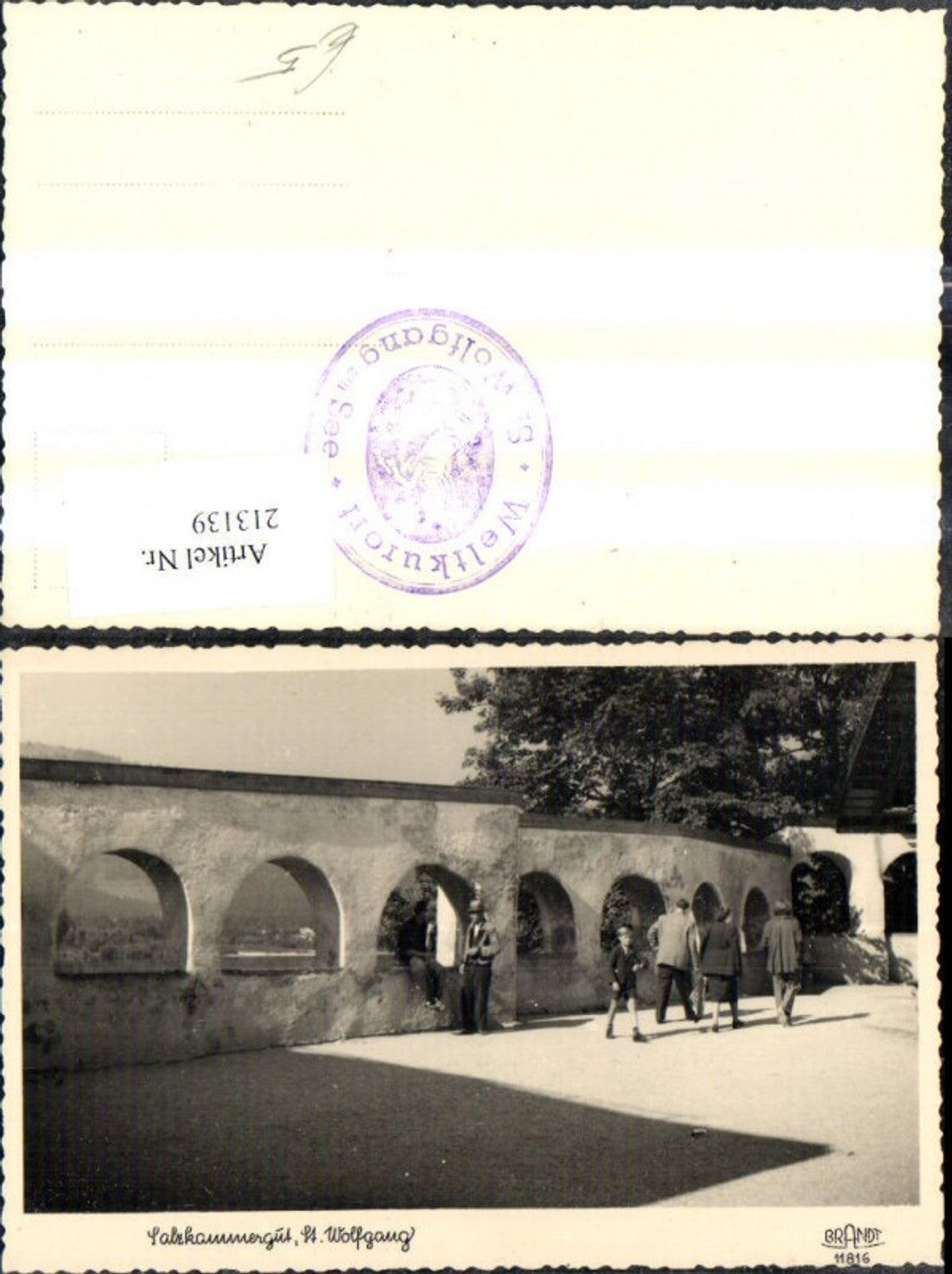 213139,Foto Ak St Wolfgang a. Wolfgangsee Salzkammergut pub Brandt 11816