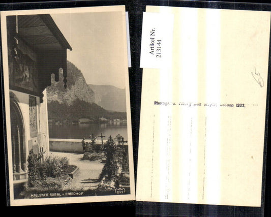 213144,Foto Ak Hallstatt Ausblick v. Friedhof