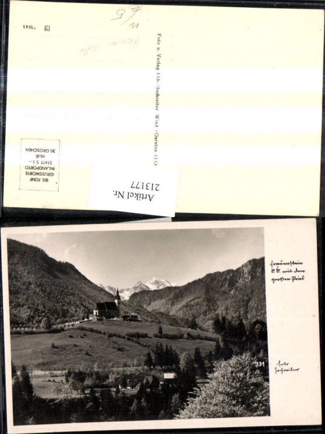 213177,Frauenstein m. d. großen Priel b. Ramsau u. Molln