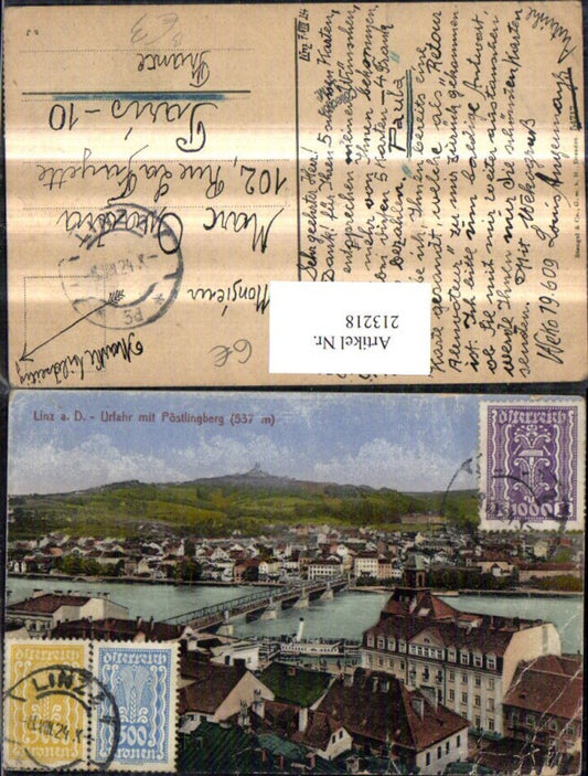 213218,Linz a. d. Donau Urfahr Totale m. Pöstlingberg