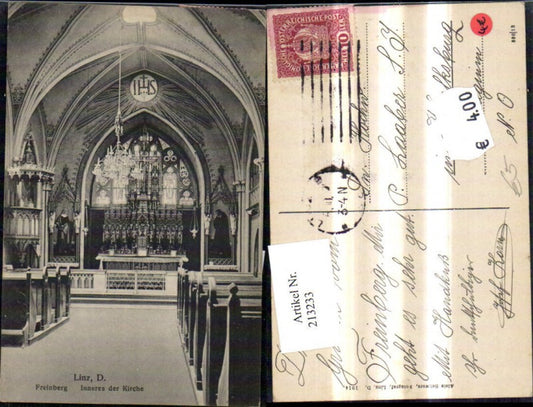 213233,Linz a. d. Donau Freinberg Kirche Innenansicht