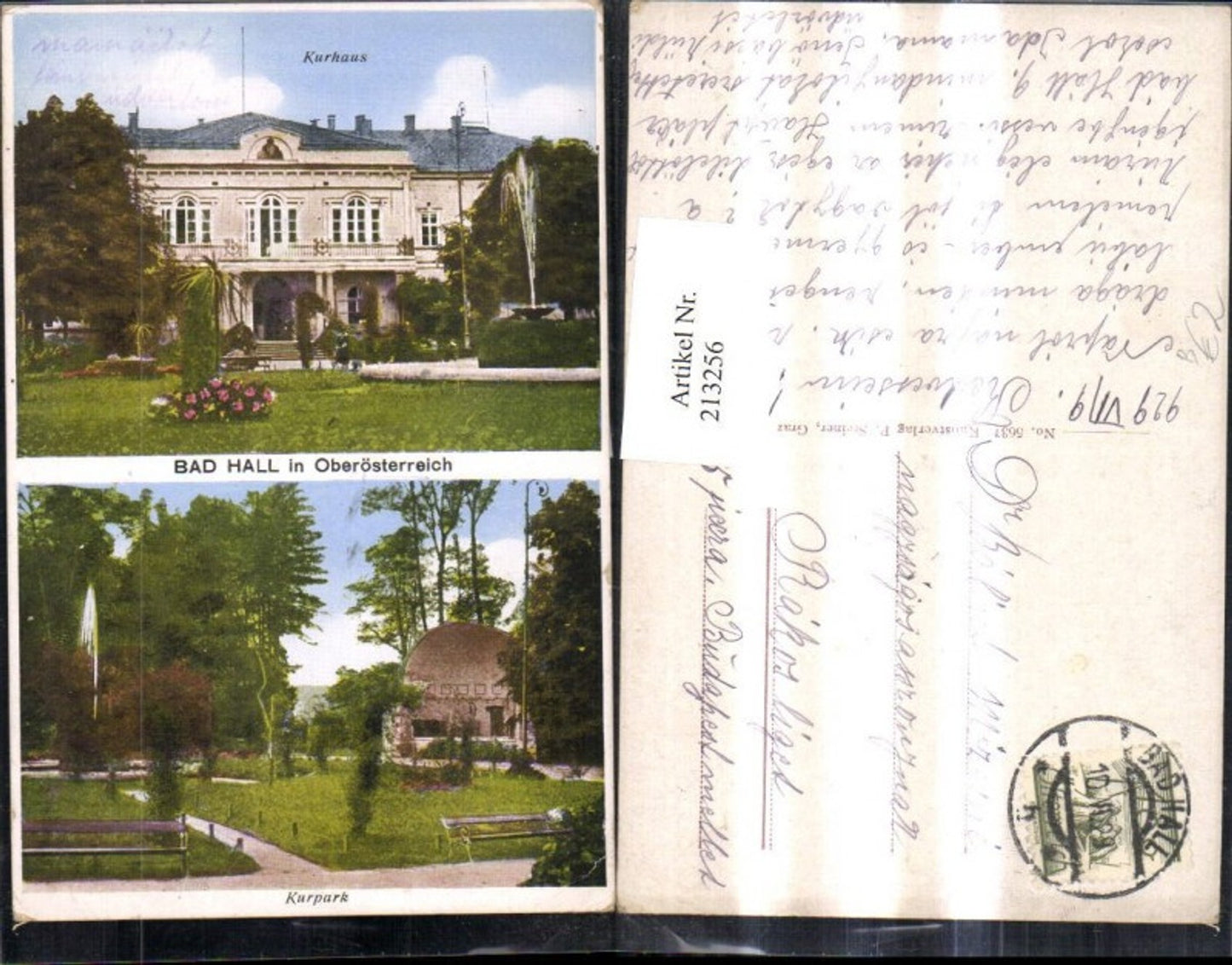 213256,Bad Hall Kurhaus Kurpark Mehrbildkarte