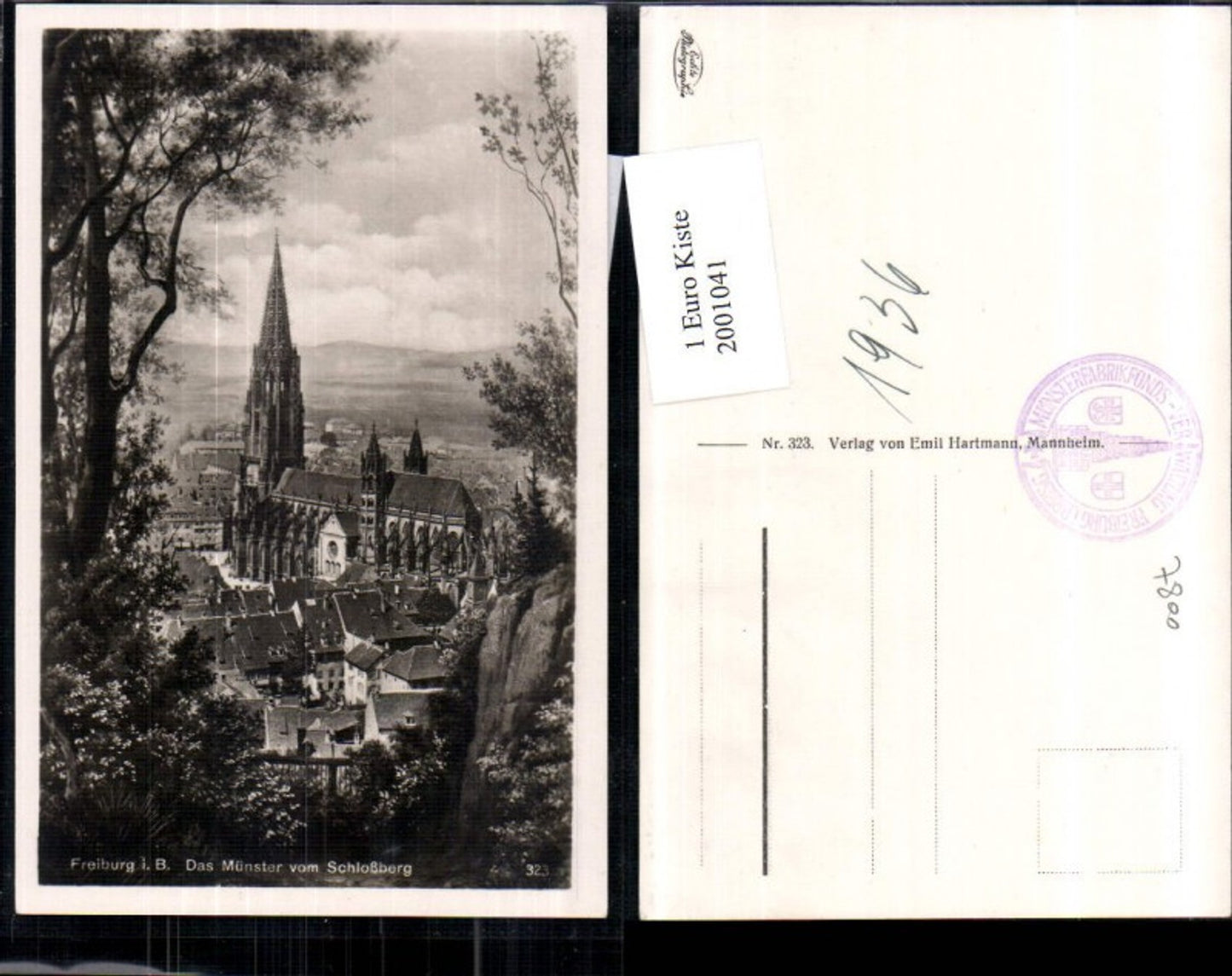 2001041,Freiburg im Breisgau Das Münster Kirche v. Schlossberg