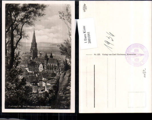 2001041,Freiburg im Breisgau Das Münster Kirche v. Schlossberg