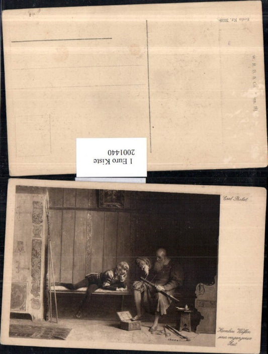 2001440,Künstler AK Carl Probst „Harmlose Waffen einer vergangenen Zeit“ Mann m. Arbrust