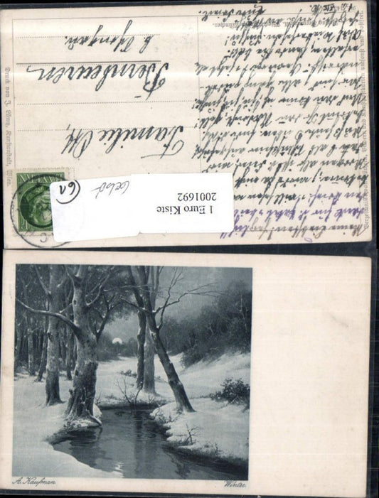 2001692,Künstler AK A. Kaufman „Winter“ Winterlandschaft Bach