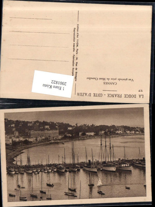 2001822,La Douce France Cote d'Azur Canes Vue generale prise du Mont Chevalier Segelboote Segelschiffe