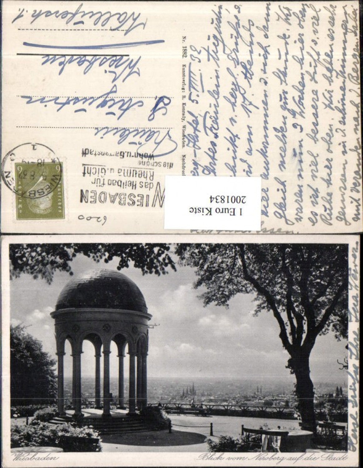 2001834,Wiesbaden Blick v. Neroberg auf d. Stadt Tempel