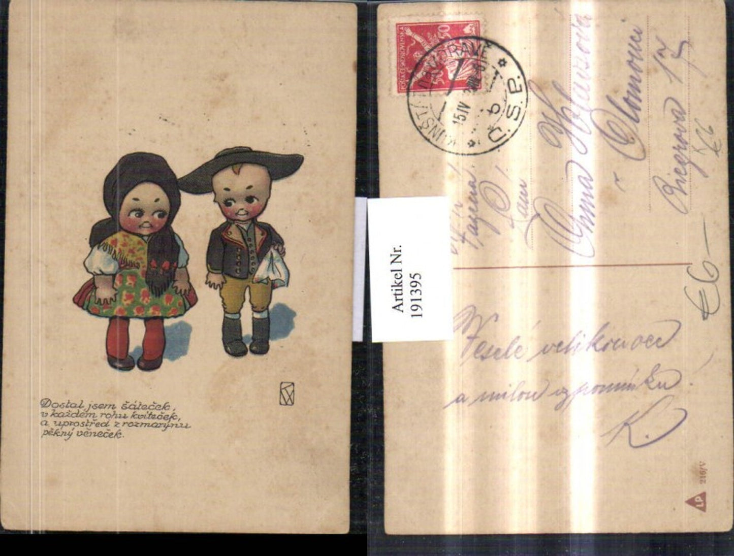 191395,Künstler AK Kinder in Verkleidung Kostüm Kleid Kopftuch Hut Taschentuch
