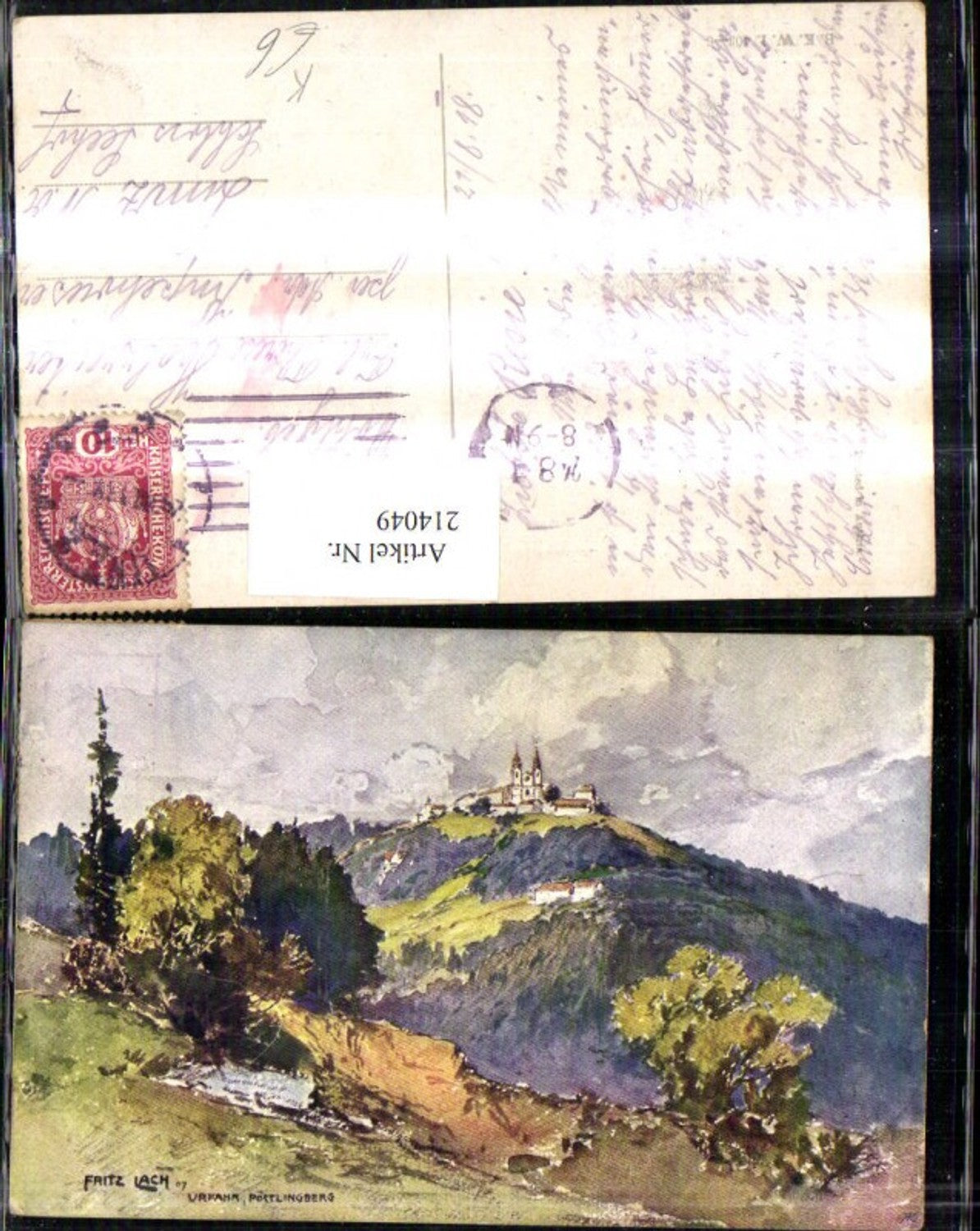 214049,Künstler AK Lach Fritz Urfahr Pöstlingberg