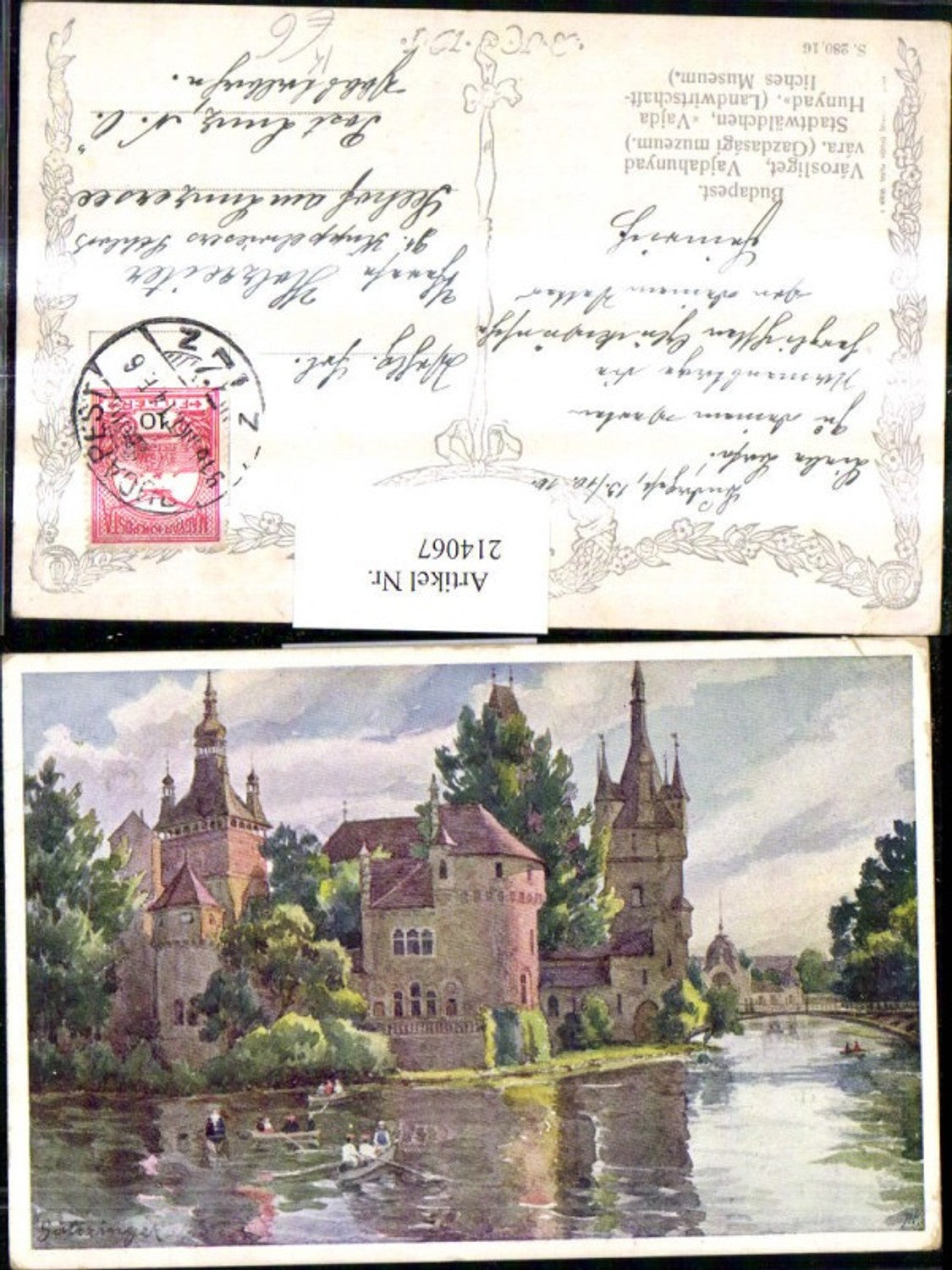 214067,Künstler AK Götzinger Hans Budapest Stadtwäldchen Schloss Burg