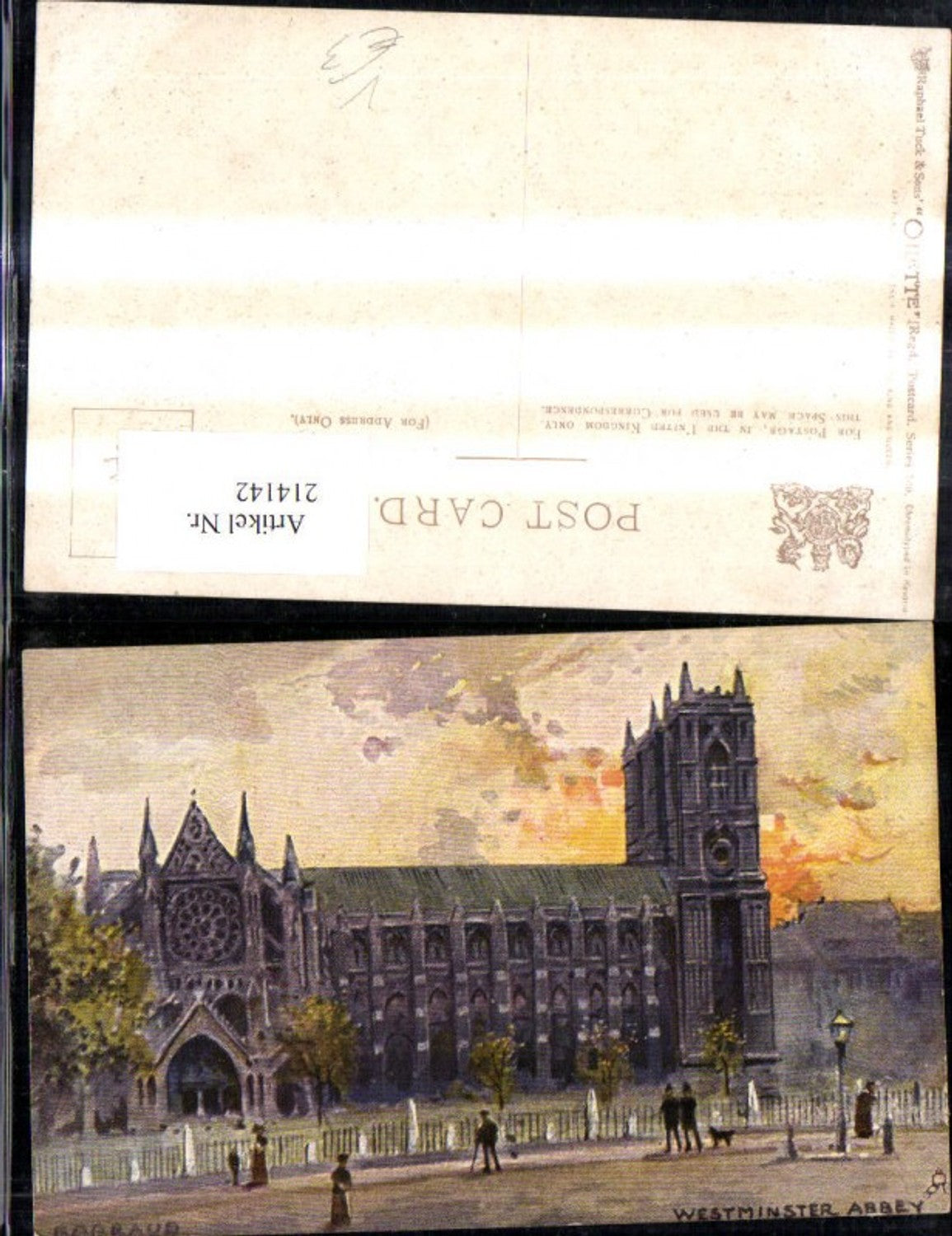 214142,Raphael Tuck & Sons 769 Künstler Ak Barraud Westminster Abbey London