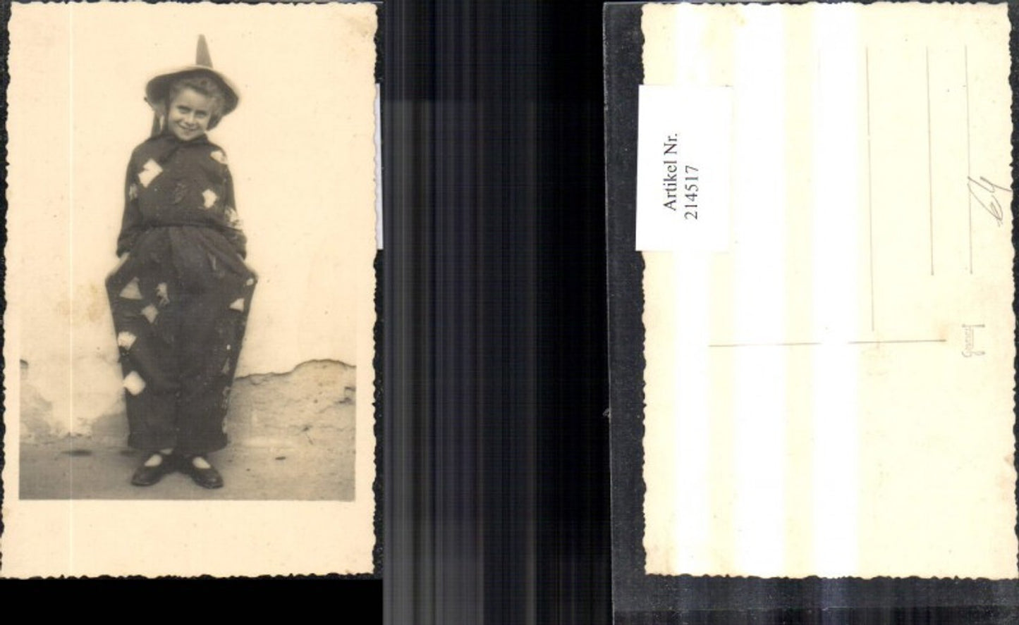 214517,Foto Ak Kind Mädchen Clown Kasperl Kostüm