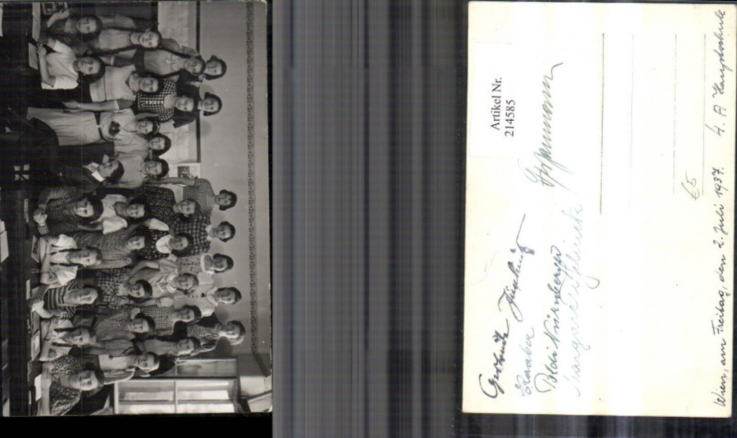 214585,Foto Ak Wien Schule Schüler Kinder Gruppenfoto Hauptschule 1937