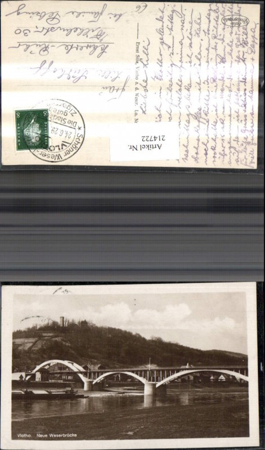 214722,Vlotho Neue Wasserbrücke Brücke Schiff Schleppschiff
