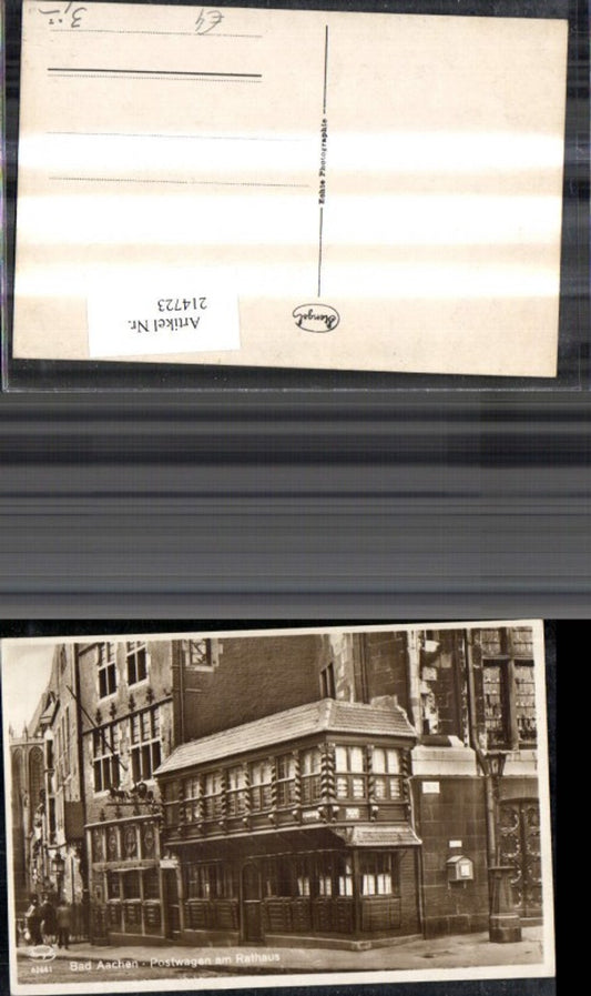 214723,Bad Aachen Postwagen a. Rathaus