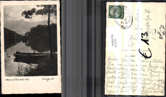 214753,Foto Ak Abend a. Wiesenbecker Teich Bad Lauterberg pub Lindenberg 58 Bahnpost Zug 295