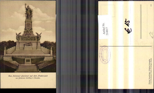 214817,Dresden National Denkmal a. d. Niederwald v. Johannes Schilling