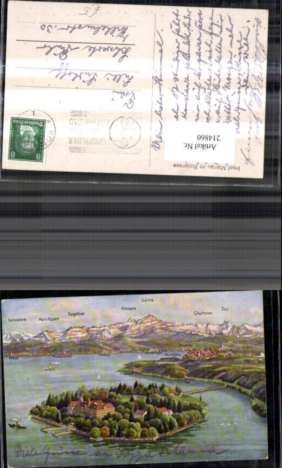 214860,Insel Mainau im Bodensee m. Gipfelkarte