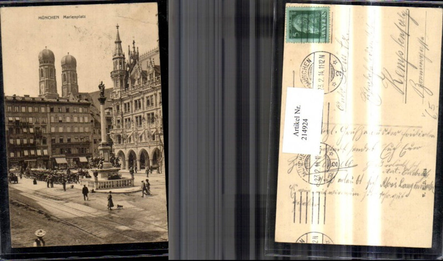 214924, Munich Marienplatz Statue pub WHD 8124