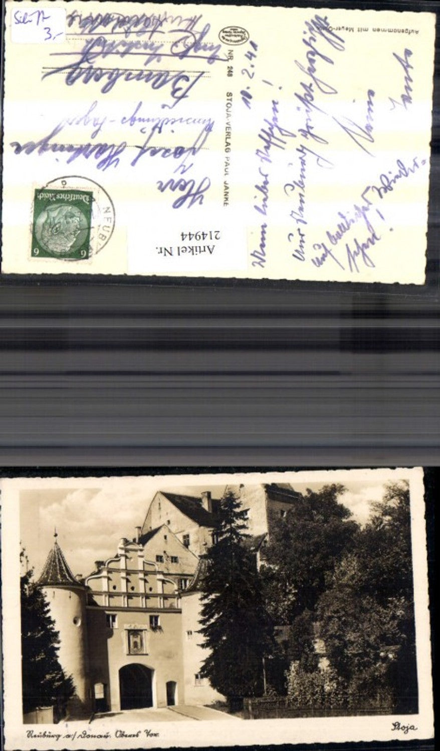 214944,Foto Ak Neuburg a. d. Donau Oberes Tor