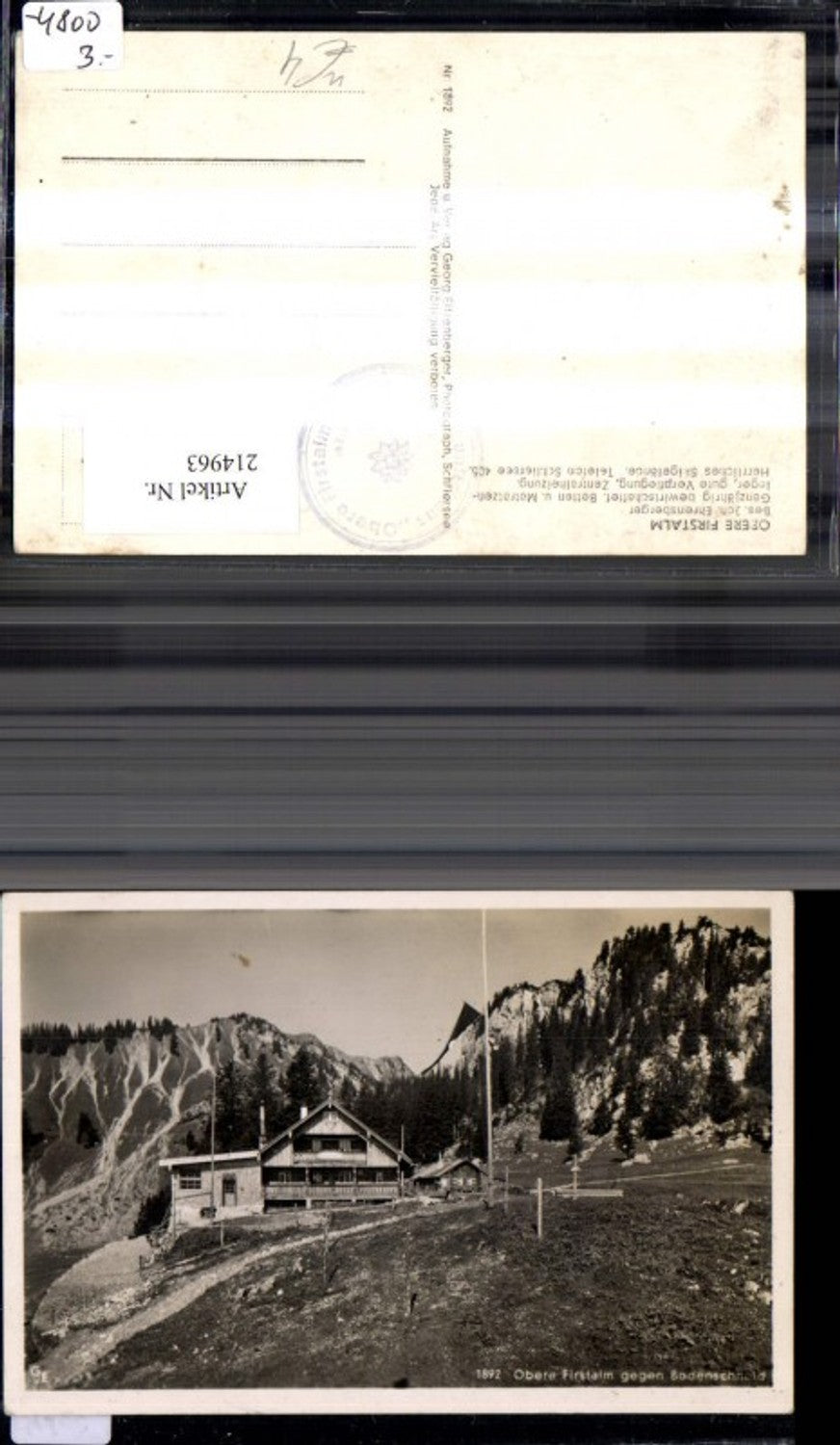 214963,Obere Firstalm geg. Bodenschneid Schliersee